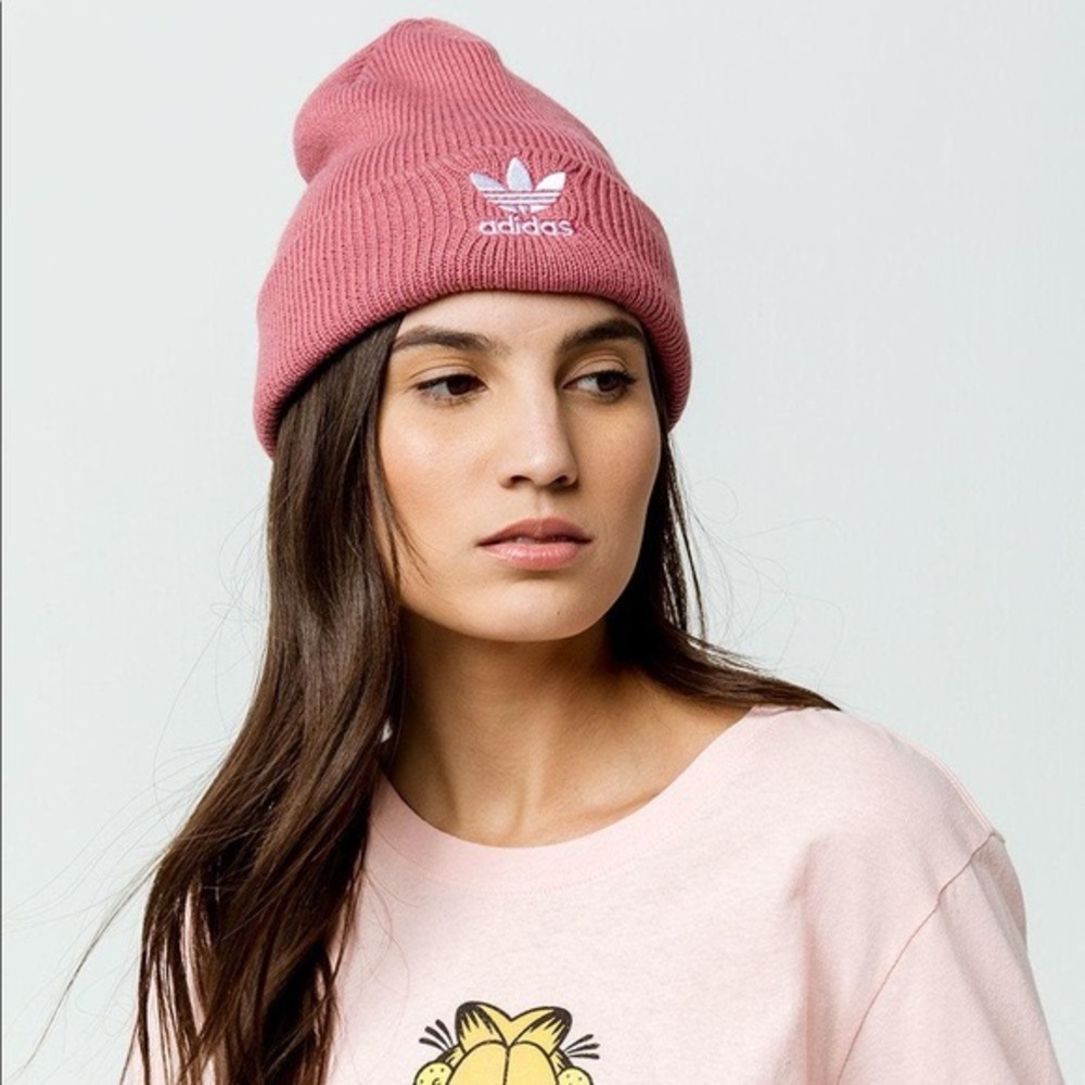 Adidas pink beanie